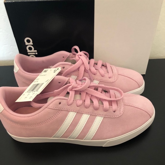 adidas pink courtset trainers